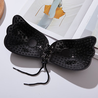Soutien-gorge adhésif invisible push-up sans bretelles en forme d'aile avec cordon de serrage, vente en gros, emballage personnalisé