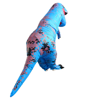 Costume gonflable bleu de T-Rex pour adulte, convient aux personnes de 1,5 à 2 m. Idéal pour Noël, le cosplay, les fêtes, les spectacles sur scène et les bals masqués
