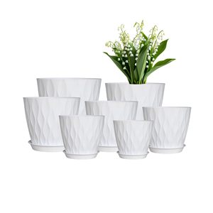 Vasi per Fiori, Set di 7 Vasi in Plastica <span class=keywords><strong>da</strong></span> 7/6.5/6/5.5/5/4.5/4 Pollici, Fioriere per Piante <span class=keywords><strong>da</strong></span> Interno ed <span class=keywords><strong>Esterno</strong></span> - Product Image 5