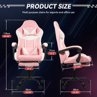 Fauteuil de jeu électrique ergonomique en métal moderne pour l'e-sport, avec éclairage LED RGB, massage, design polyvalent et repose-pieds extensible