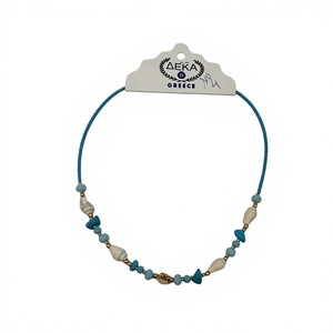Collier en métal perlé avec protection contre le mauvais œil, imperméable, écologique et durable - Product Image 1
