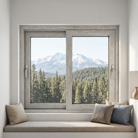 Ventanas Corredizas Horizontales de Aluminio y Madera con Revestimiento Europeo para Clima Extremo Frío, Aislamiento Térmico, Energy Star, para Cocina y Sótano