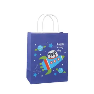 biodegradable christmas gift paper bag catering white kraft paper bag with logo