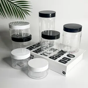 transparent pot cream 30ml vide savon cosmetic pot cosmetique 500g 250ml 200ml 150ml plastic jars for creams