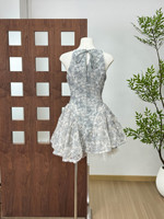 Robe d'été nouvelle collection style irrégulier et moelleux, avec fermetures éclair et taille ajustée, vente en gros usine