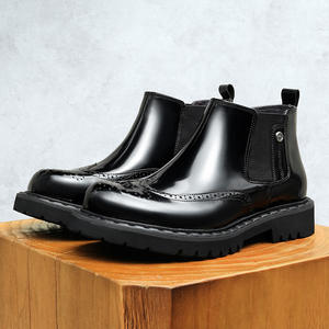 Bottes de Travail pour Hommes Printemps-Automne en Cuir Véritable avec Motif Léopard en Relief, Semelle en Caoutchouc Imperméable - Product Image 6