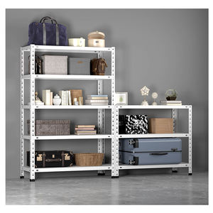 رفوف تخزين سوداء معدنية من الحديد لعرض السلع المعدنية للمتاجر ، رفوف تخزين فولاذية للمطبخ المنزلي متعددة الأغراض برشام بلا بولز ، رف زاوية مشقوق - Product Image 6