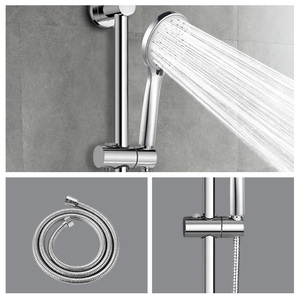 New Design <strong>Wall</strong> Mount Bathroom <strong>Shower</strong> Set With ABS Plastic Chrome Sliver <strong>Shower</strong> <strong>Head</strong> and Adjustable Bar - Product Image 2