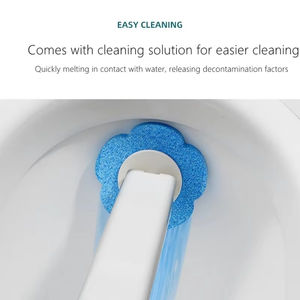 Ensemble de brosses de nettoyage de toilettes murales en gros avec têtes interchangeables, outil de récurage pour salle de bain, support peu encombrant - Product Image 5