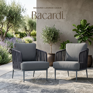 Fauteuil de salon d'extérieur moderne rembourré, fauteuil d'appoint une place avec dossier en corde, pieds en rotin PE et métal, pour terrasse - Product Image 2