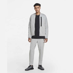 Cardigan zippé décontracté pour homme, en molleton de coton 350 g/m², col montant, coupe régulière, idéal pour le sport et les activités de plein air au printemps - Product Image 5