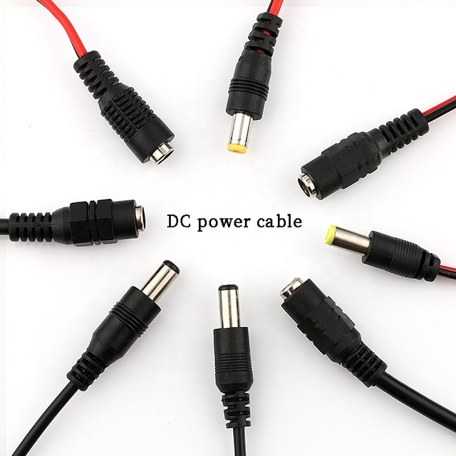 5521 DC Power Cable Female to Male Extension 5.5*2.5/5.5*2.1 PVC 12V/24V 2A-5A Brass Conductor Custom Length