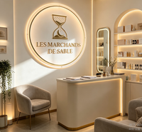 Enseigne lumineuse personnalisée en acrylique, logo rond rétroéclairé, décoration murale 3D LED illuminée pour salon de beauté, spa, boutique de détail