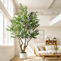 Grand arbre d'olivier artificiel en soie de 1,2 m en pot, fausse verdure réaliste de style méditerranéen pour la décoration d'hôtels et de restaurants