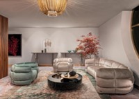 Canapé Chesterfield trois places de style nordique canapés d'île de concepteur de velours bleu profond pour la maison luxe pour les hôtels