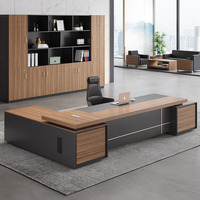 Mobilier de bureau en bois personnalisé MFC Home Executive Bureau de direction moderne en forme de L pour directeur