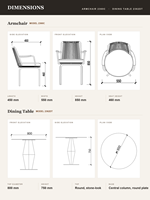 Ensemble de salle à manger pour terrasse sur le toit avec 2 fauteuils à dossier en sangle et table ronde de 800 mm pour jardin, patio, café et hôtel
