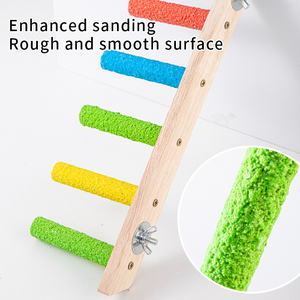 Jouets pour oiseaux de compagnie : Échelle d'escalade ondulée en bois naturel pour perroquets, perchoirs à griffer, jouet de cage pour perruches, calops et agapornis - Product Image 4
