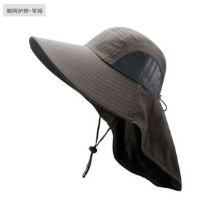 Summer Fisherman Hat Army Green Wide Brim Sun Protection Breathable <b>Waterproof</b> Outdoor Hiking Tea Picking Hat Unisex - Product Image 1