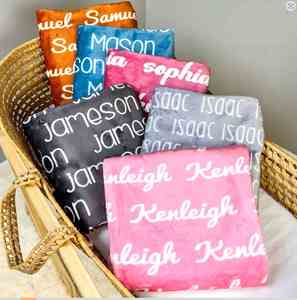 Personalized Baby Fluffy Custom Luxury Sublimation Plush Minky Fleece Throw <b>Blanket</b> With <b>Name</b> - Product Image 6