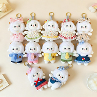 Porte-clés en peluche mouton style Cottagecore avec logo personnalisé, breloque agneau décorative, vente en gros directe usine pour sacs à main et cadeaux