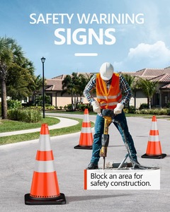 Cam PVC nón an toàn giao thông nón 700mm với màu đen Trọng Cơ sở nhựa cảnh báo giao thông sản phẩm - Product Image 3