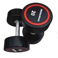 Set Dumbbell karet hex, peralatan Gym kepala bulat CPU bebas beban