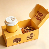 Boîte à biscuits personnalisée de qualité alimentaire, boîte à dessert rectangulaire pliable biodégradable avec emballage pour tasse à café