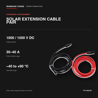 Kabel Ekstensi Surya 4mm² 5m Merah Hitam Sepasang 1500V DC dengan Konektor PV IP67