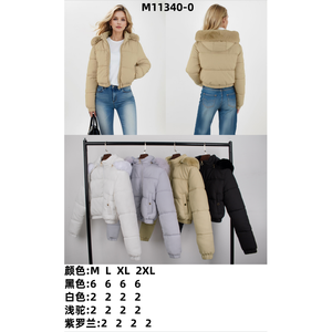 Piumino invernale da donna con collo alto in pelliccia stile corto disponibile in più colori taglie M 2xl-commercio all'ingrosso opzioni - Product Image 1