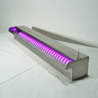 Fontaine de piscine en cascade en acrylique d'usine OEM, cascade lumineuse à LED avec changement de couleur et télécommande, descente d'eau