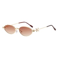 3642 Nouvelles Lunettes de Soleil de Luxe pour Femmes, Monture Métallique Ovale, Tendance Y2K, Protection UV400, Vente Chaude, Gafas De Sol