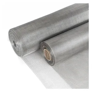 Pantalla de moscas para insectos Alambre de hierro recubierto de aluminio brillante 14*14 Rollo de pantalla de ventana de aluminio recubierto de malla