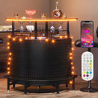 Comptoir de bar à alcool intelligent de haute qualité, armoire à vin, bar à liqueur à 3 niveaux, LED, mini bar portable, table de fête à domicile
