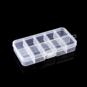 Boîte à pêche transparente à 10 compartiments, 17.5x9.8x4.5cm, avec couvercle, pour crochets, vis, rangement de bijoux, organisateur de bureau - Product Image 3