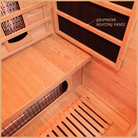Cabine de sauna infrarouge lointain électrique moderne en bois massif pour l'extérieur, salle de vapeur, studio de bien-être en bois pour la maison et l'hôtel