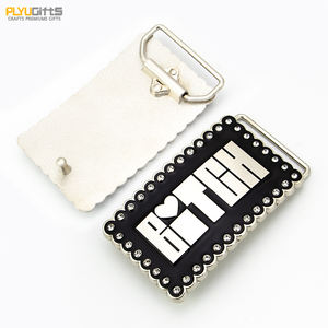 Fibbie per Cinture da Uomo Personalizzabili, Rimovibili, in Pelle PU/Vera Pelle, con Borchie, Metallo, Smalto, Resina Epossidica Nera e Strass, Lussuose e Durevoli - Product Image 2