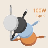 Câble de données rétractable en cuir, charge rapide 100W, câble de charge Type C pour téléphone portable et ordinateur portable, câble de charge portable pour voiture