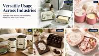 Porte-cartes Oracle Minimaliste Crème Blanc Or Rose, Élégant Organisateur de Bureau de Luxe, Boîte en Étain