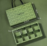 Emballage alimentaire jetable pour dessert boulangerie gâteau Macron tiroir boîte-cadeau 100% fabricant emballage en papier vert de noël