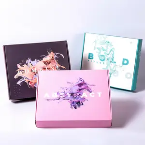 Customized luxury color biodegradable packaging shopping box clothing gift corrugated folding packaging box