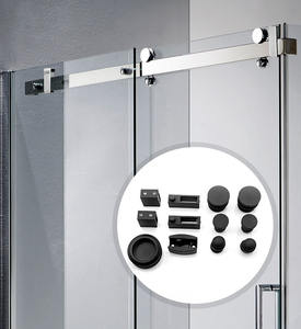 Schwarze Dusche Glass chiebetür Hardware Herrajes De Puertas Duchas Schiebe glas Dusche Schiebetür Kit - Product Image 1