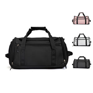 Bolsa de lona de gimnasio de gran capacidad de alta calidad con compartimento para zapatos bolso de viaje de fábrica personalizado para cierre de cremallera deportiva - Product Image 1