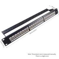Panel Patch Modul UTP RJ45 24 Port CAT6 Berkualitas Tinggi 1U, Rak Panel Patch 19 Inci Female to Female