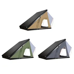 Custom Camping Aluminum 3 Person Outdoor Hiking Rooftop Roof Top Car Tent Triangle Clamshell Hard Shell Top Roof Tent