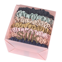 Mode Logo Personnalisé Conception Femmes Cheveux Cravates Élastique Porte-Queue De Cheval Chouchous 100% Pure Soie De Mûrier Bandeaux pour Filles