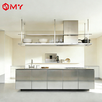 Pembuatan Kustom Meja Pulau Modular Dapur Berkualitas Tinggi Set Kabinet Dapur Modern Bahan Stainless Steel