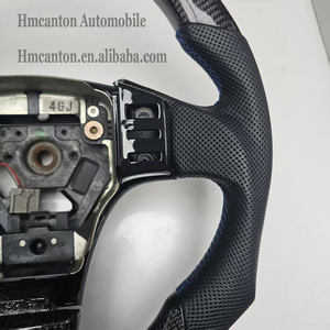 Practical Hot Sale Perforated Leather Carbon Fibre Blue Top Stripe Steering <b>Wheel</b> for Mazda ATENZA AXELA Car Steering <b>Wheel</b> - Product Image 3