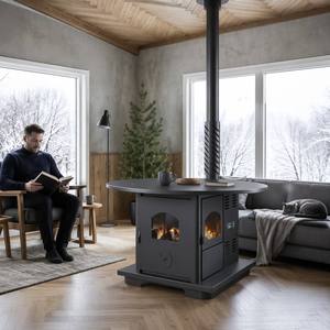 Fangran 120Y Stufa <span class=keywords><strong>a</strong></span> Pellet da Tavolo con Serbatoio da 12kg, Caminetto <span class=keywords><strong>a</strong></span> Doppia Alimentazione per Riunioni Familiari e Cene - Product Image 2