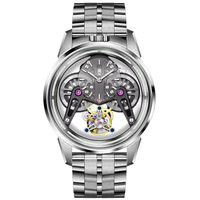 Vente en gros d'usine OEM ODM MOQ 500 Montre automatique squelette complète pour homme en acier inoxydable avec verre saphir et cadran lumineux ajouré